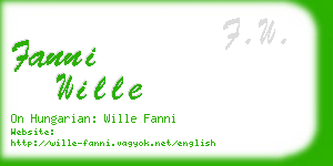 fanni wille business card